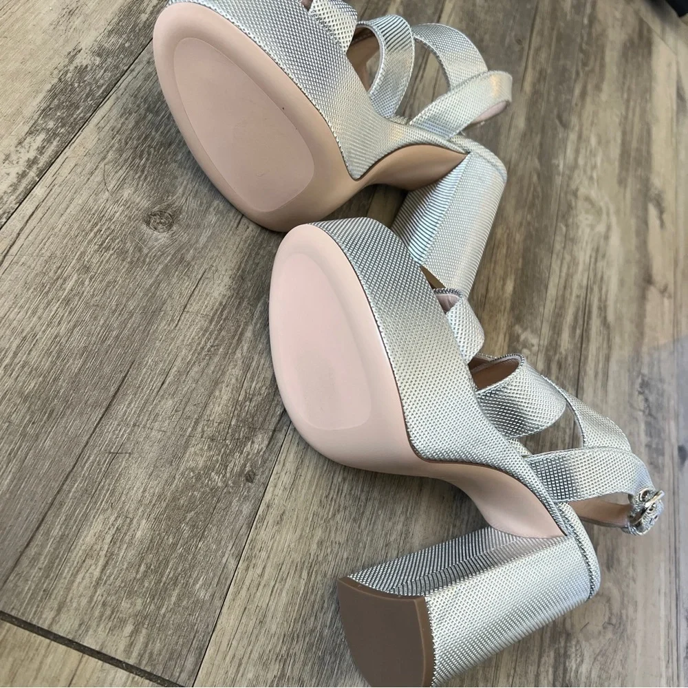 AGL Silver Platform Chunky Sandals
